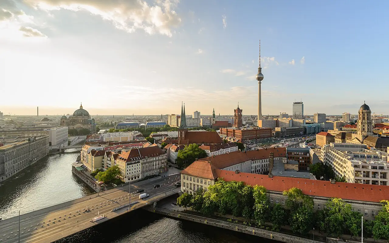 Berlin skyline with the TV Tower over the Spree