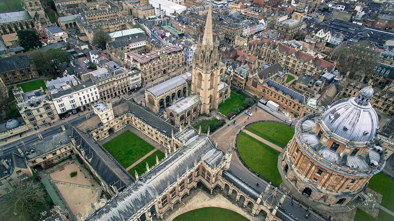 Aerial view of the University of Oxford